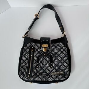 Louis Vuitton Limited Edition Monogram Quilted Black Denim Musette